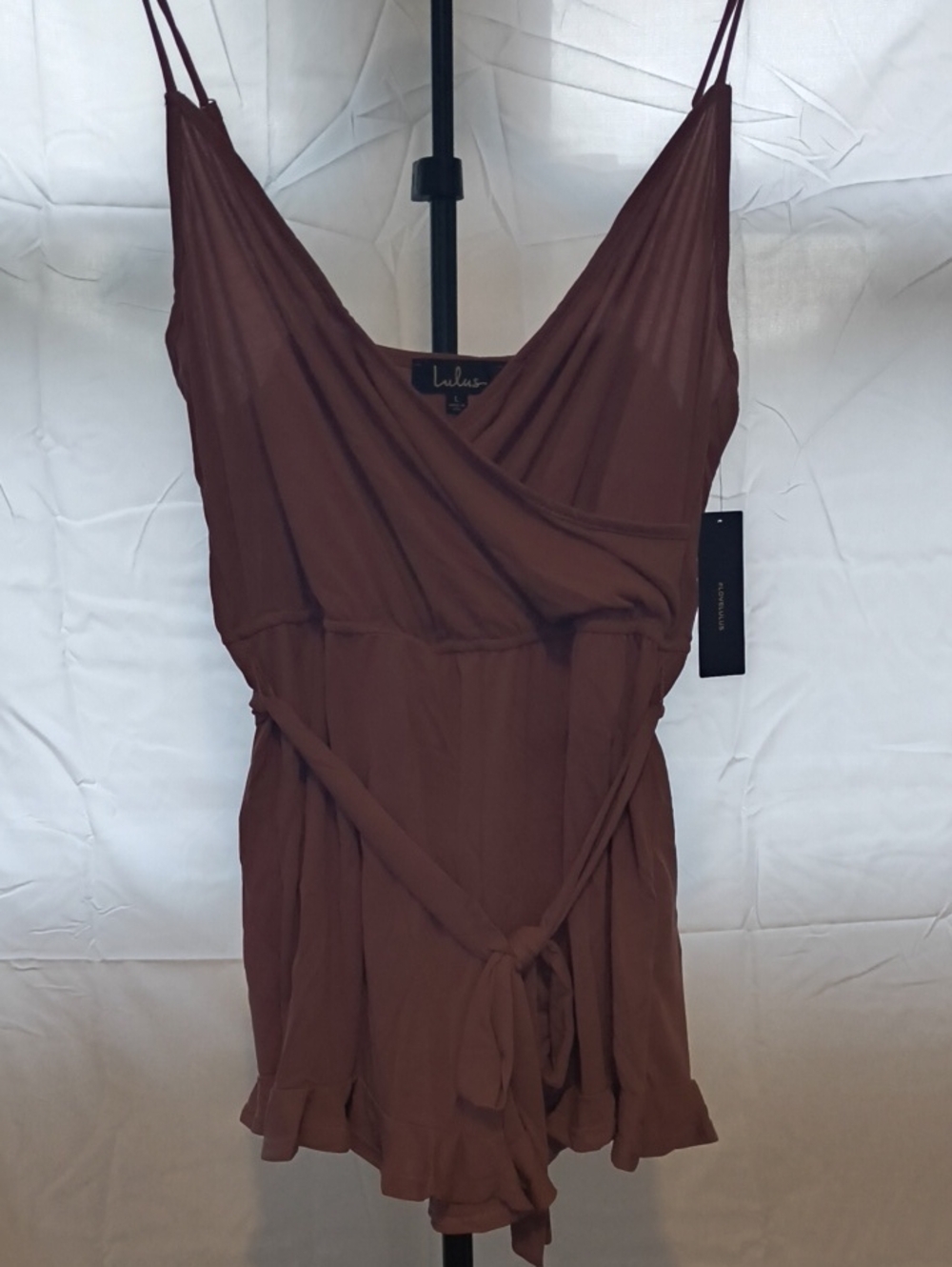 Lulu's Wrap Mini Dress with Tie Waist In Mauve